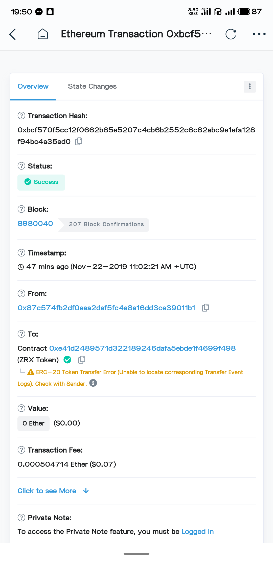 各位，我从雷盾交易所转了ZRX到钱包，一直没到账，这个TXID查询出来的是什么意思， - 中文区- imToken Fans